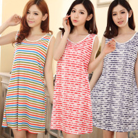 180斤胖mm夏季大码宽松吊带睡裙女莫代尔纯棉无袖背心裙