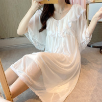 很仙的宫廷睡裙夏季纯棉冰丝带胸垫公主风吊带薄款睡衣女长款套装