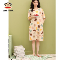 大嘴猴睡裙女士夏季短袖纯棉薄款可爱宽松大码胖mm孕妇睡衣公主裙
