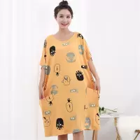 睡裙女夏季纯棉莫代尔孕妇卡通睡裙加肥加大码宽松胖mm睡衣家居服