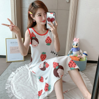 夏季纯棉背心睡裙宽松薄款无袖睡衣女士连衣裙学生宽松孕妇家居裙