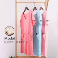 莫代尔睡裙女夏季薄款纯棉可爱性感宽松大码夏天短袖连衣裙子睡衣