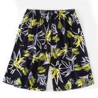 夏季薄款男士棉绸绵绸大裤衩沙滩裤家居裤人造棉大码宽松短裤睡裤