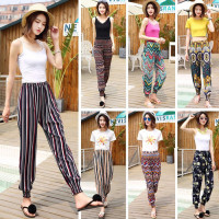 泰国瑜伽灯笼裤子女夏季宽松人造棉阔腿绵绸九分沙滩长裤家居睡裤