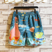 情侣睡裤短裤男夏季冰丝学生居家五分裤可外穿大裤衩女休闲沙滩裤