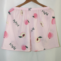 女新款春秋人造棉绵绸家居裤睡裤士居家裤衩沙滩裤特大码加大短裤