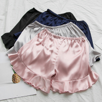 夏季睡裤短裤女士薄款宽松裤裙丝绸家居裤大码冰丝沙滩裤居家短裤