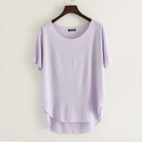 女士夏季睡衣韩版打底竹节棉短袖t恤宽松休闲家居服上衣 可外穿