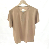 短袖*单上衣*套头 男士纯色夏季棉绸睡衣中老年纯色家居上衣