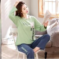 。睡衣长袖女孩气质短袖长裤女士分体潮性感韩版棉孕妇日系韩国夏
