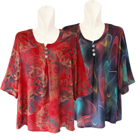 中老年绵绸上衣女夏季宽松纯棉半袖老太太衫加大码人造棉t恤外穿