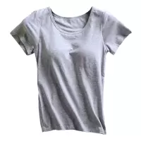 。网红同款不用穿内衣的夏装女家居服睡衣带胸垫短袖t恤文胸罩杯