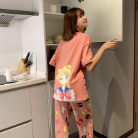 美少女卡通睡衣女棉短袖长裤可爱日系甜美家居服两件套装宽松