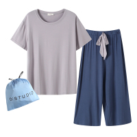 韩国布袋睡衣 网红夏季薄款胖mm莫代尔睡衣家居服女夏可出门 休闲