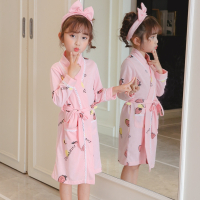 儿童睡裙春秋季长袖薄款纯棉女童睡袍卡通宝宝小女孩睡衣家居服