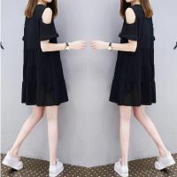 睡衣女夏韩版新款性感露肩中长款睡裙可爱清新家居服连衣裙可外穿