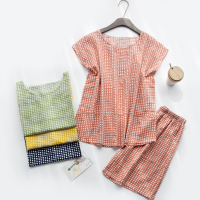 日式宽松人造棉家居服女夏季薄款绵绸无袖背心短裤睡衣套装可外穿