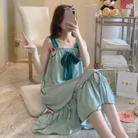 夏天加大码胖妹妹睡衣mm200斤女棉性感吊带可爱莫代尔棉睡裙