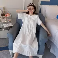 睡裙女棉短袖可爱甜美仙女宫廷睡衣女春秋公主风长款睡裙宽松