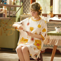睡衣女夏季薄款睡裙女士纯棉夏天短袖少女学生可爱韩版全棉孕妇