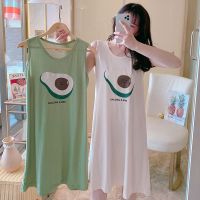 带bra睡裙女夏莫代尔棉私房睡衣2020新款潮宽松胸垫一体式很仙的