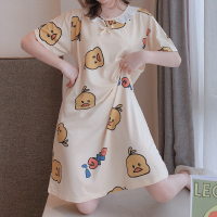 短袖纯棉睡裙夏季韩版休闲甜美学生睡衣女士夏天薄款公主风家居服