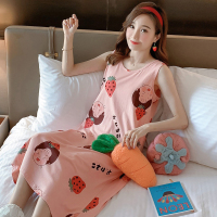 睡裙女士夏季纯棉薄款韩版无袖睡衣吊带性感可外穿彩虹背心连衣裙