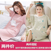 睡裙女夏韩版学生可爱睡衣女大码宽松孕妇睡裙可外穿
