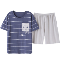 夏天睡衣男个性潮搞怪纯棉男士夏短袖短裤男生夏季薄款青少年简约