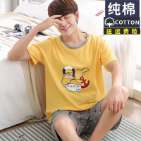 夏装睡衣男大童短袖短裤衩纯棉薄款套装夏季青少年初中学生家居服