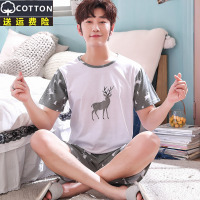 夏日青少年睡衣男生大童夏装初中学生纯棉短袖薄款家居服两件套装