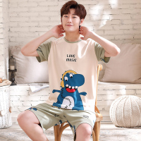 夏季睡衣男士短袖纯棉运动套装男式背心全棉家居服加大码