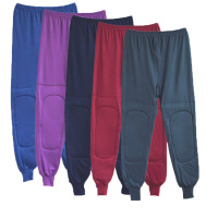 男女士纯棉护膝秋裤中老年膝盖加厚保暖裤全棉线裤加厚高腰大码