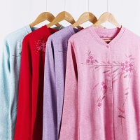 中老年纯棉大码女秋衣对襟开身老年棉毛开衫老人长袖单件保暖内衣