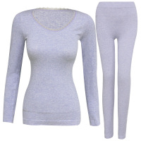 秋衣秋裤女士蕾丝薄款美体紧身青年白领性感保暖内衣线衣线裤套装