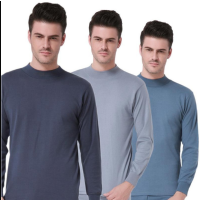 男式单价薄款秋衣 成年男式单件内穿上衣 中高领男士全棉上衣