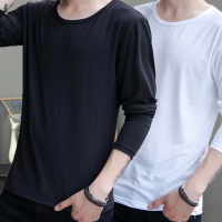 长袖t恤男春冬季秋衣宽松内衣男士莫代尔超薄款单件上衣打底衫土