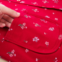 中老年秋衣女纯棉对襟开衫上衣大码棉毛衫本命年红色老人保暖内衣