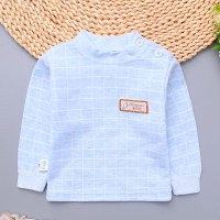 纯棉婴儿内衣上衣长袖男女宝宝秋衣单上衣单件套头新生儿衣服肩扣