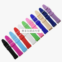 适配适合SWATCH斯沃琪硅胶表带16 17 19 19.5 20mm黑 白 红 蓝 绿08W