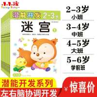 小小孩幼儿潜能左右脑开发2-6岁早教儿童益智书宝宝专注力智力训练 (2-3岁迷宫系列2本(32开))