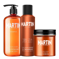马丁哑光发蜡发泥发胶2件套装男保湿啫喱水喷雾定型造型清香头发自然蓬松碎发膏控油去屑止痒洗头水洗发水露