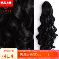 抓夹卷长马尾女士热卖复古亚光高温丝仿真自然浪马尾辫