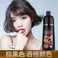 一支彩板票色染发水一洗彩色植物洗发水黑可以盖白头发的染发剂植物板粟色不染头皮