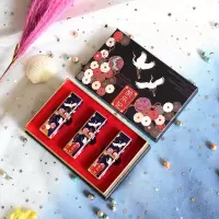 限量版花口红中国风花口红口红 三只套盒装奶油质地滋润保湿唇膏 3支套盒装
