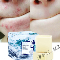 可可海盐净痘皂洗脸海盐皂控油硫磺洗脸羊奶洁面精油皂香皂手工皂100gOne