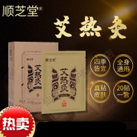 顺芝堂艾热灸正品20片贴肩颈腰椎膝盖酸疼暖i宫i暖宝宝发热贴 褐色