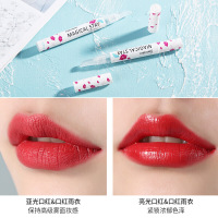 韩奈儿口红雨衣网红透明防水色不沾杯定妆唇液唇膏雨衣 透明/白色 3ml