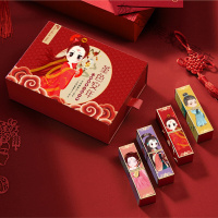 口红小样堇色安年小样口红礼盒哑光小众品牌国风学生款女套装小辣椒姨妈色 [5支装]Q版古风口红小样套盒
