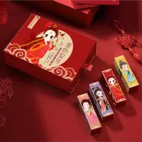 口红小样堇色安年小样口红礼盒哑光小众品牌国风学生款女套装小辣椒姨妈色 [5支装]Q版古风口红小样套盒